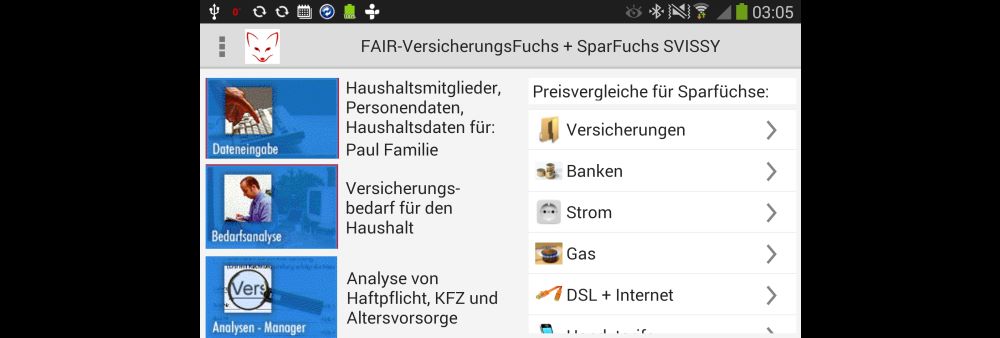 Fair Versicherungs Fuchs SVISSY Screenshot